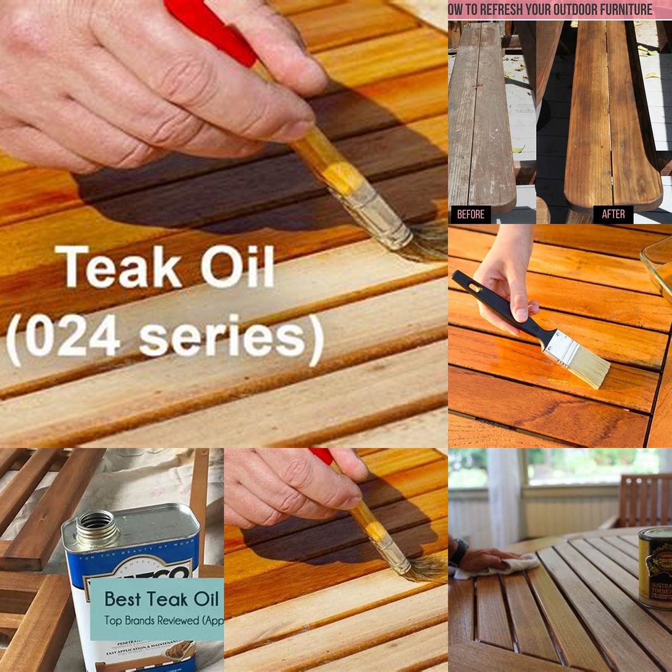 Applying teak oil or sealant