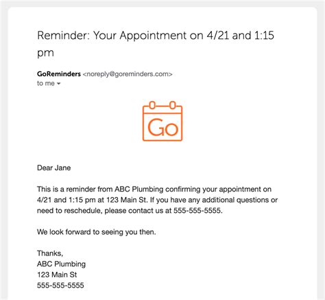 Appointment Reminder Template