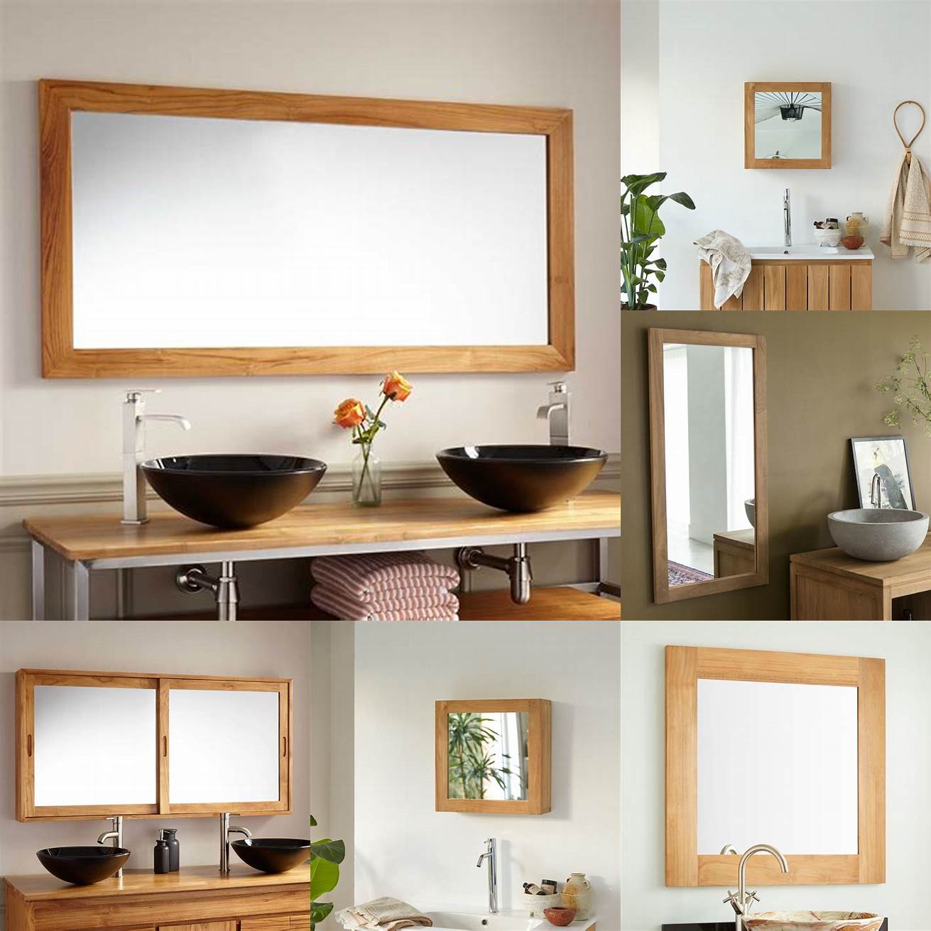 Aqua Teak Bathroom Mirrors