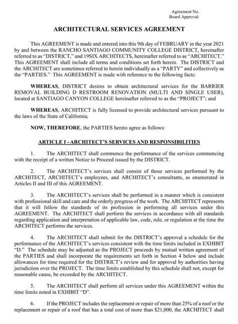 Architect Contract Template