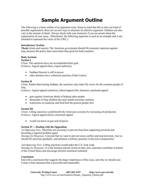 Argument Essay Template