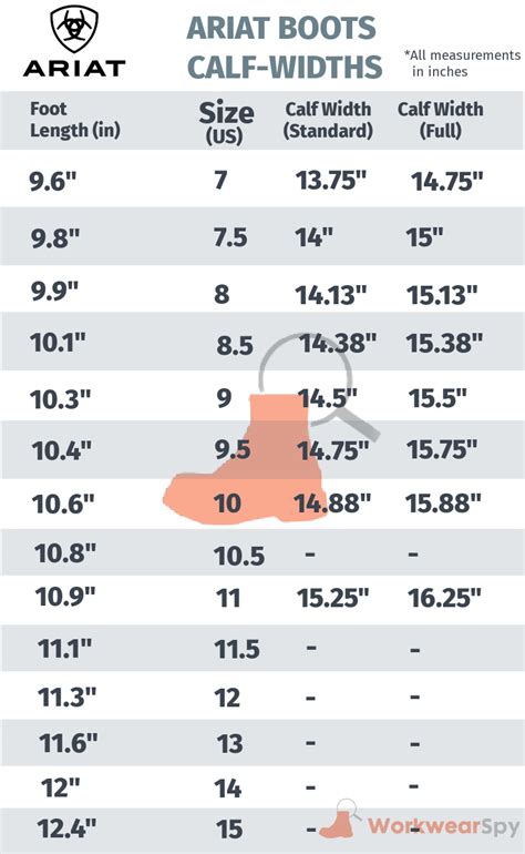Ariat Calf Size Chart