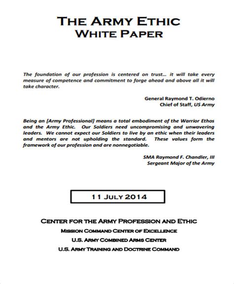 Army White Paper Template