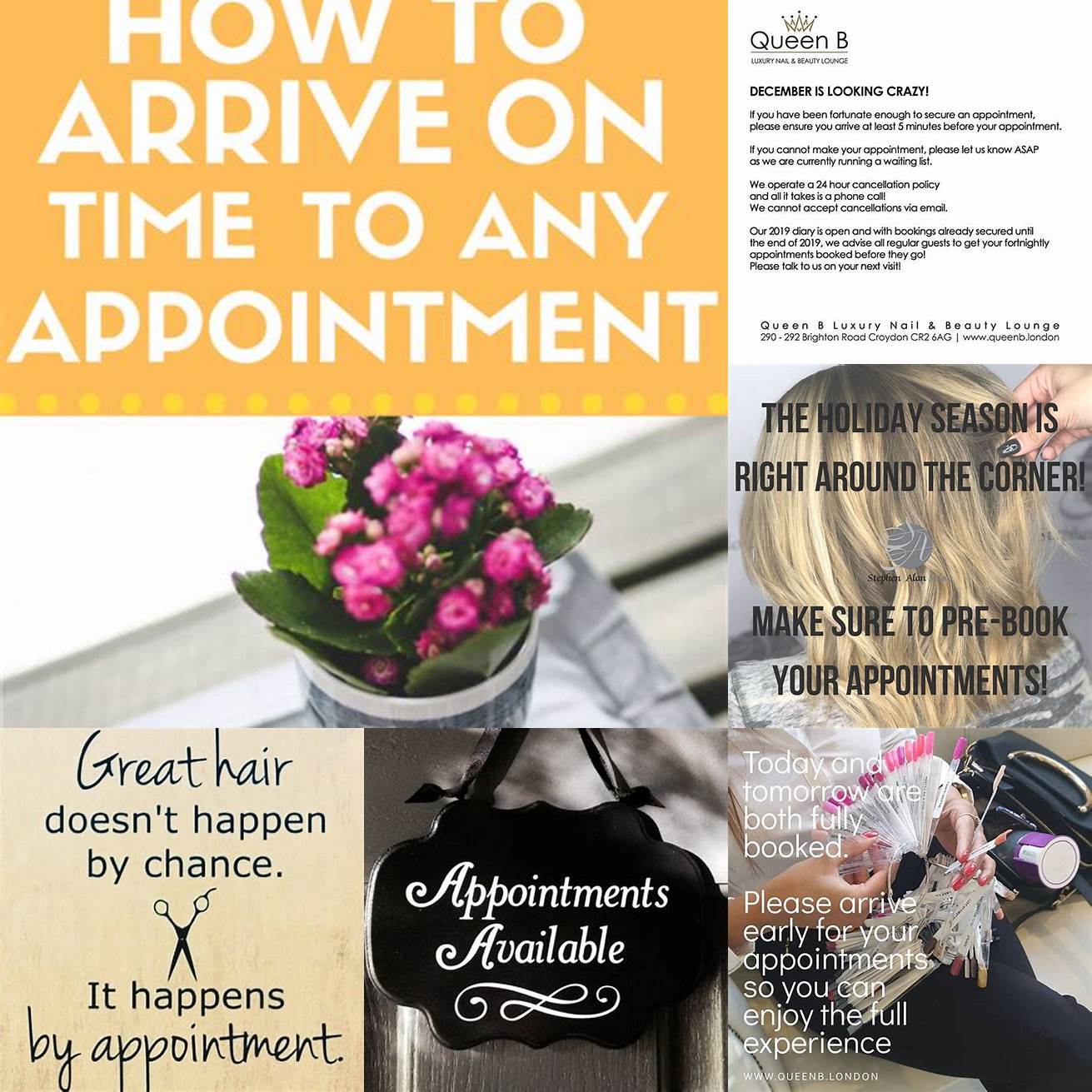 Arrive early to your appointment to ensure you have enough time for your service