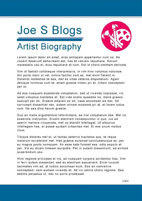 Artist Bio Template