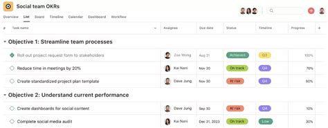 Asana Okr Template