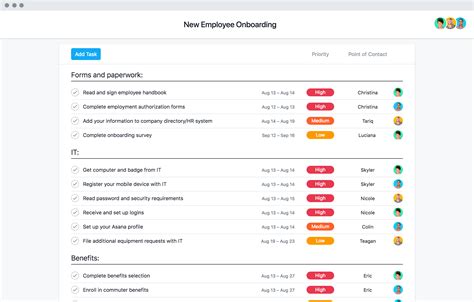 Asana Onboarding Template