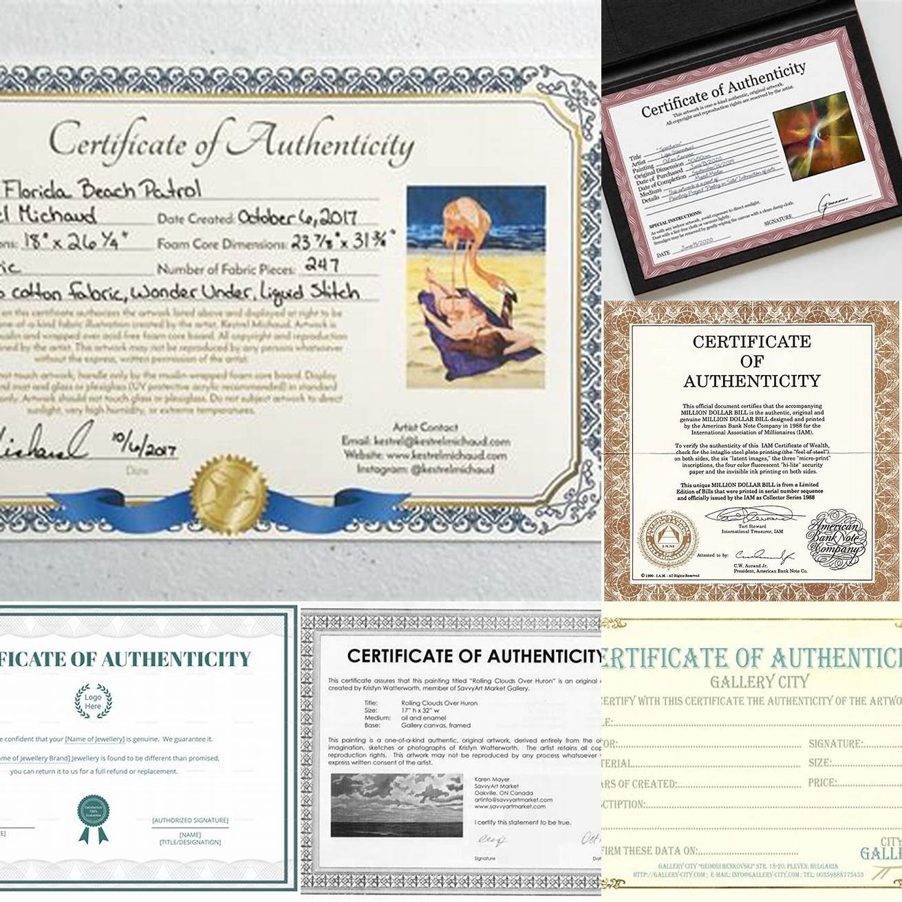 Ask for a Certificate of Authenticity