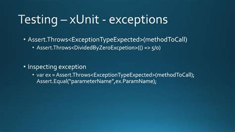 Assert an Exception using XUnit