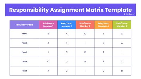Assignment Matrix Template