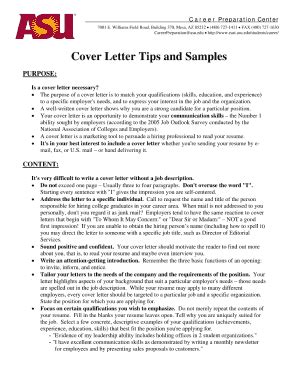 Asu Cover Letter Template