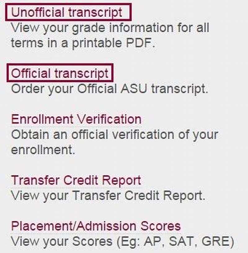 Asu Transcript Request Form