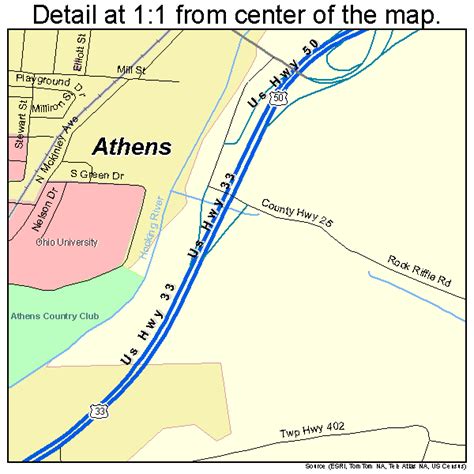 Athens Ohio Road Map
