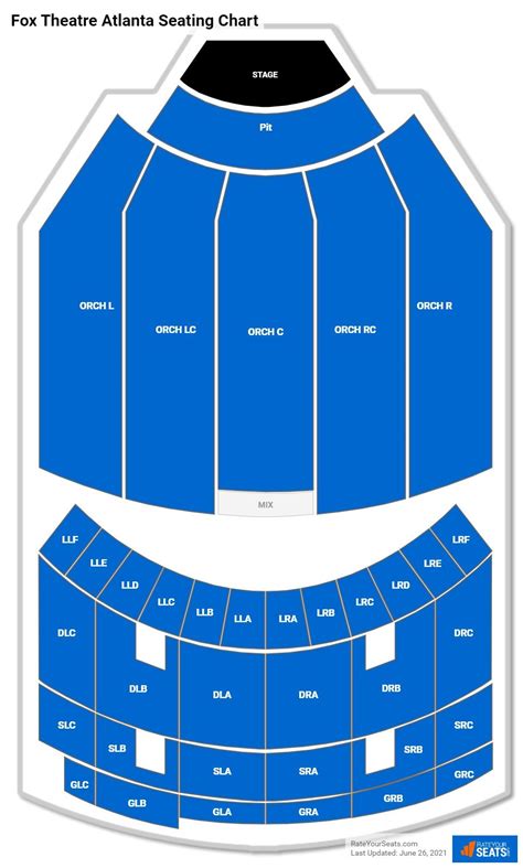 Atlanta Fox Theater Seating Chart