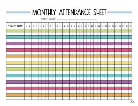 Attendance Sheet Free Printable