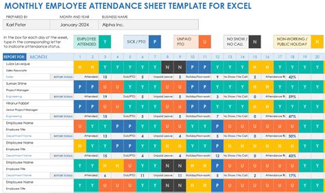Attendance Sheet Template Excel