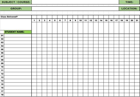 Attendance Tracker Template