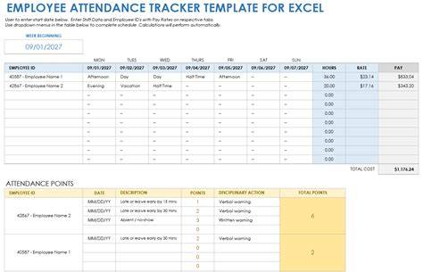 Attendence Sheet Template