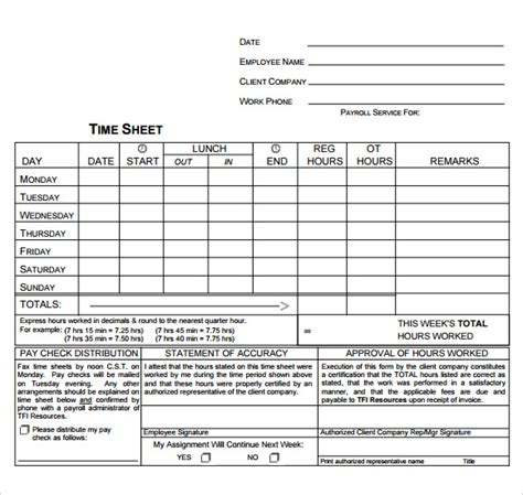 Attorney Time Sheet Template