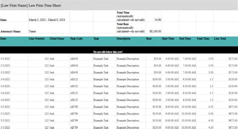 Attorney Time Tracking Template