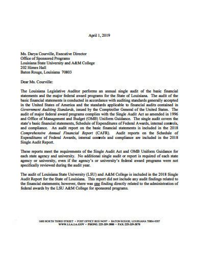 Audit Letter Template