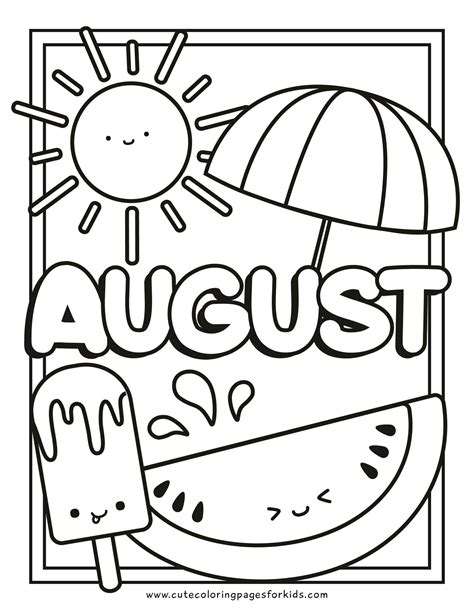 August Coloring Pages Printable