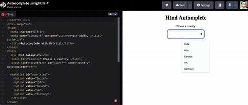 Autocomplete Form Html