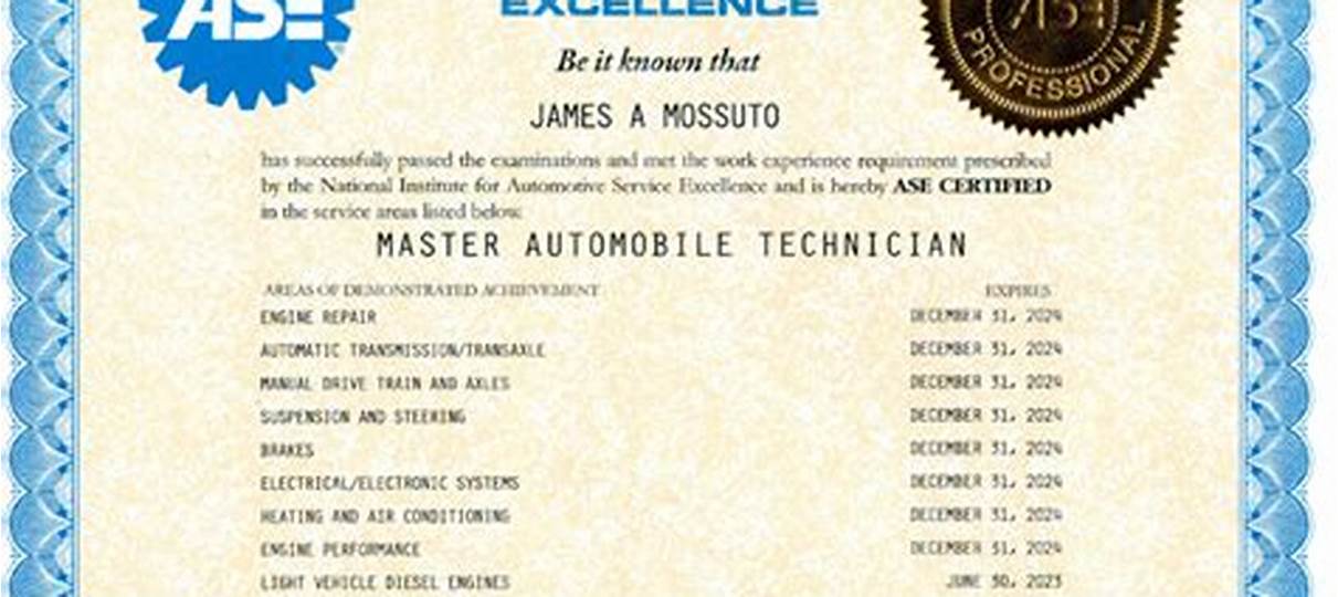 Automotive Service Technician Certificate
