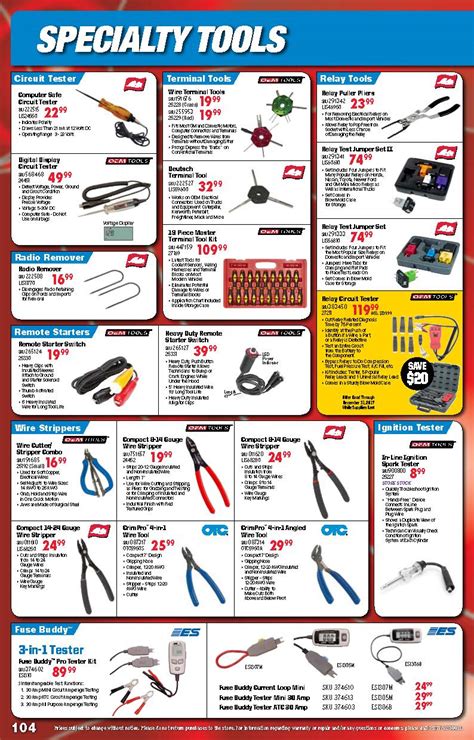 Autozone Tools Catalogue