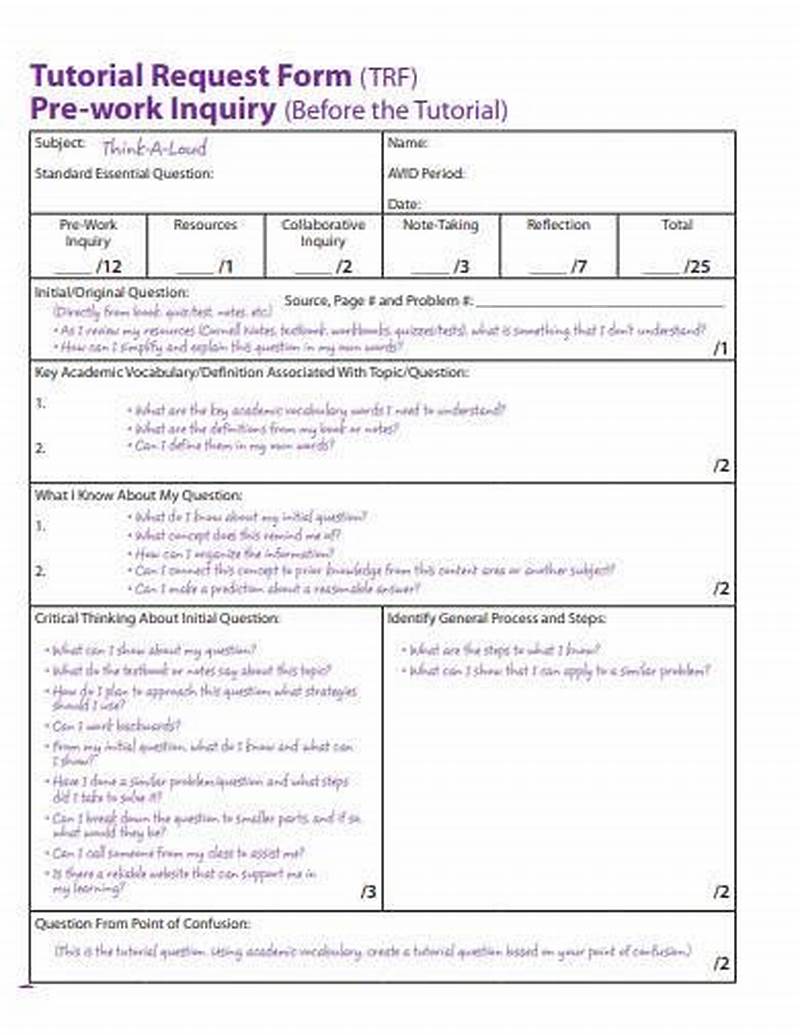Avid Tutorial Request Form Example