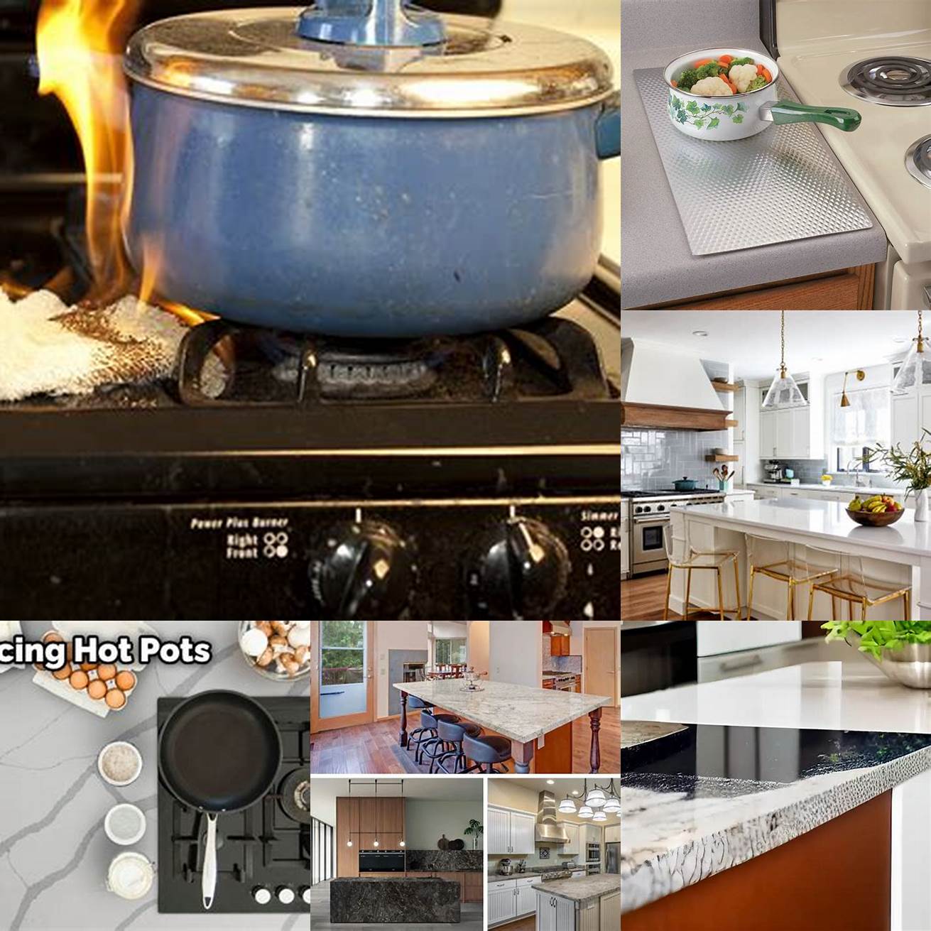 Avoid placing hot items directly on the countertop as it can cause damage