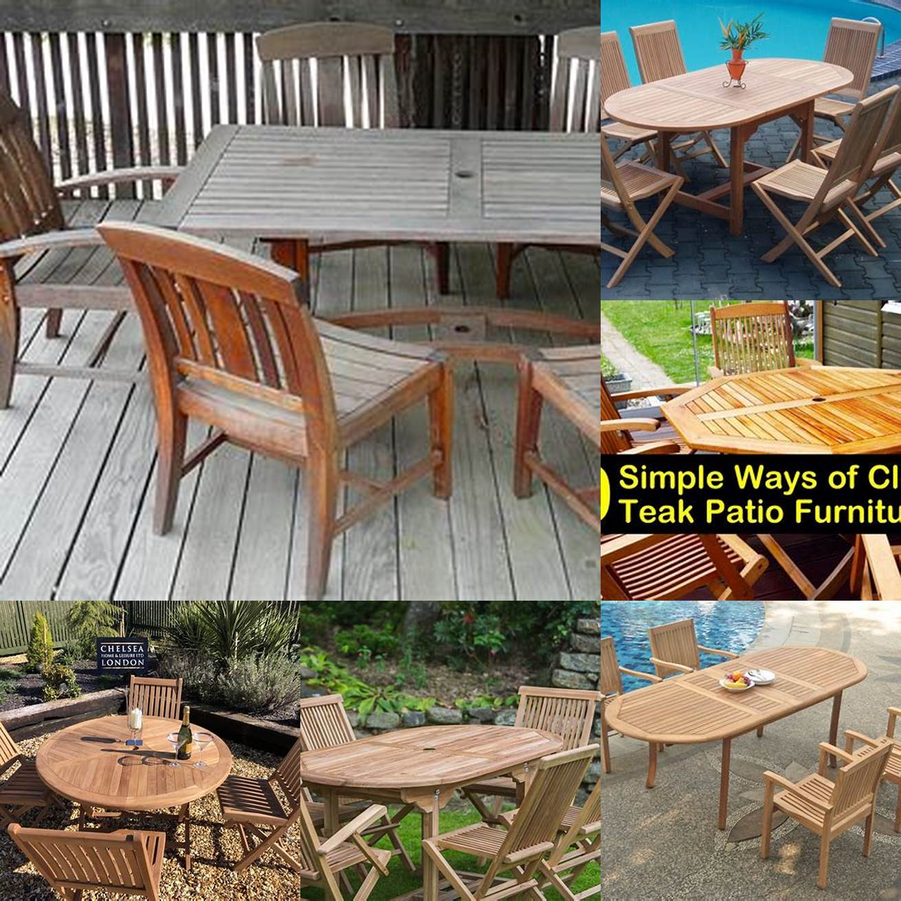 Avoid placing hot items on your teak furniture