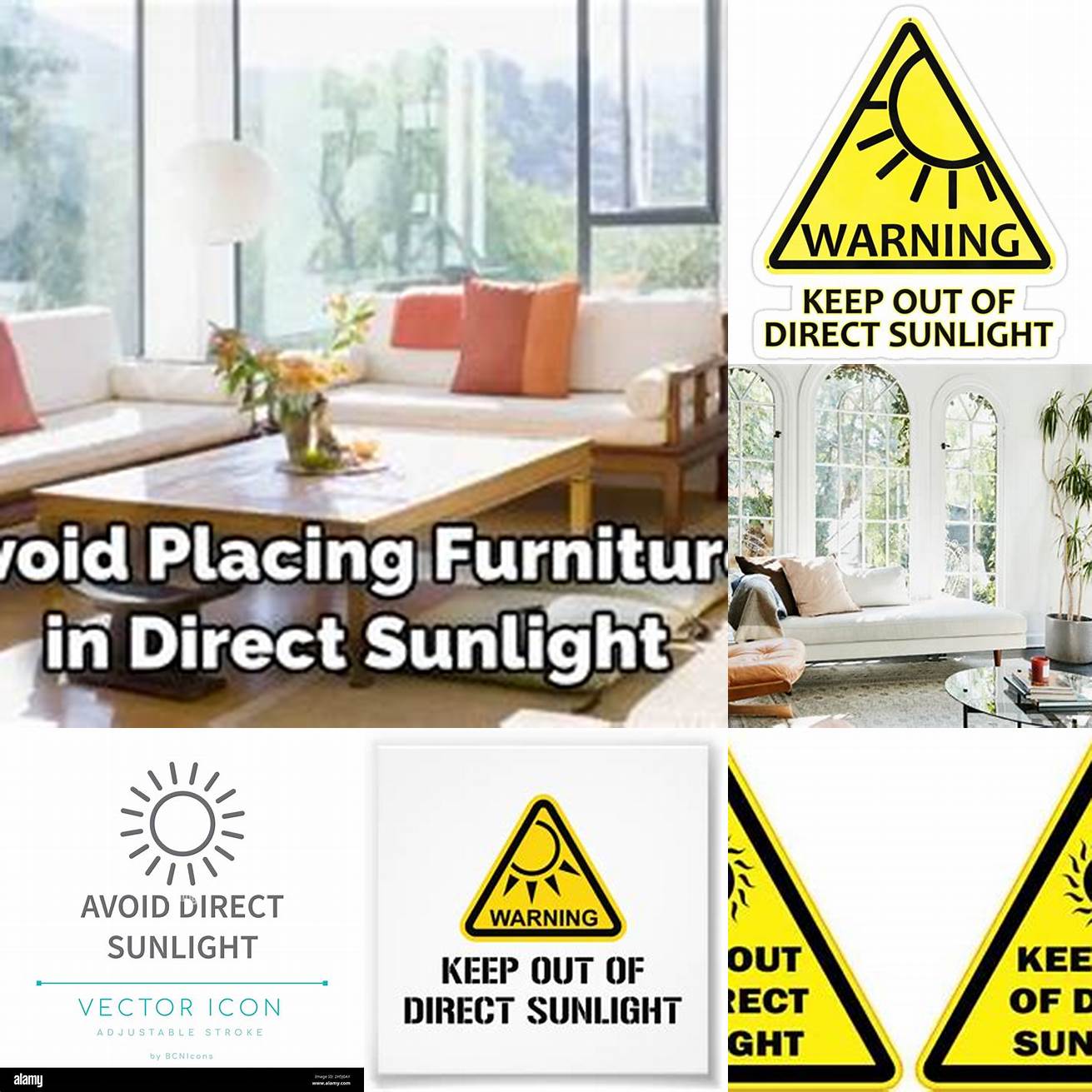 Avoid placing your furniture in direct sunlight
