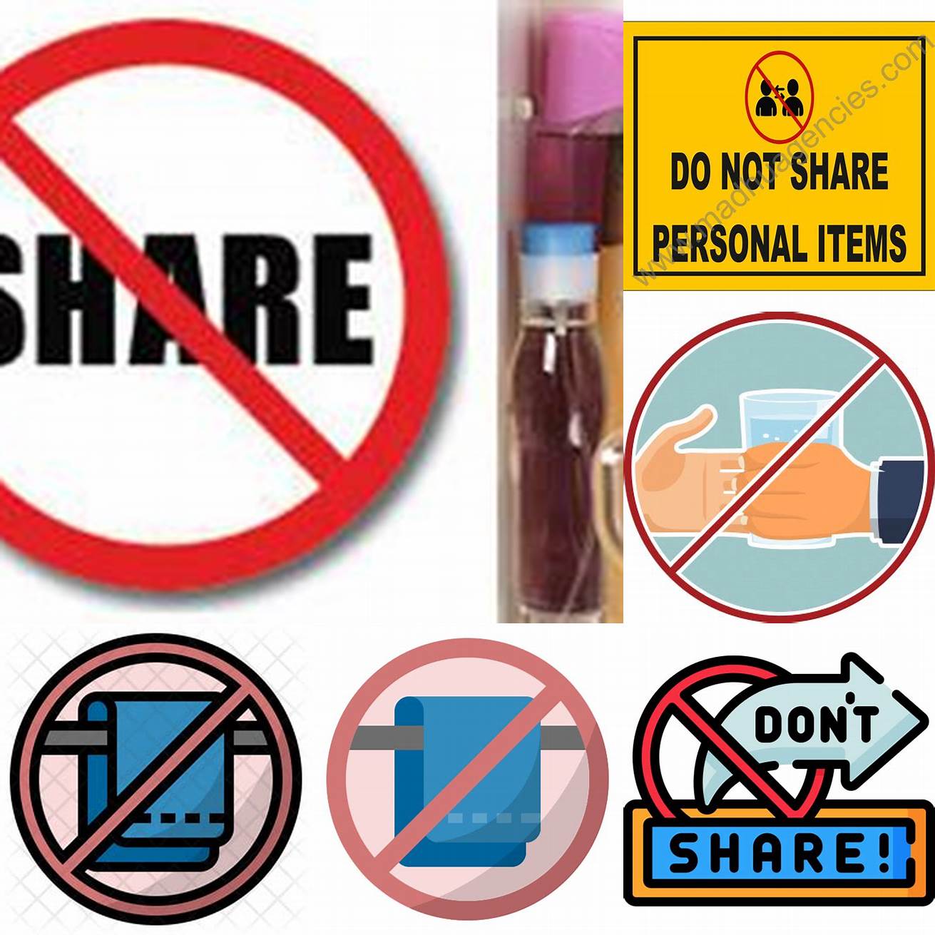 Avoid sharing personal items