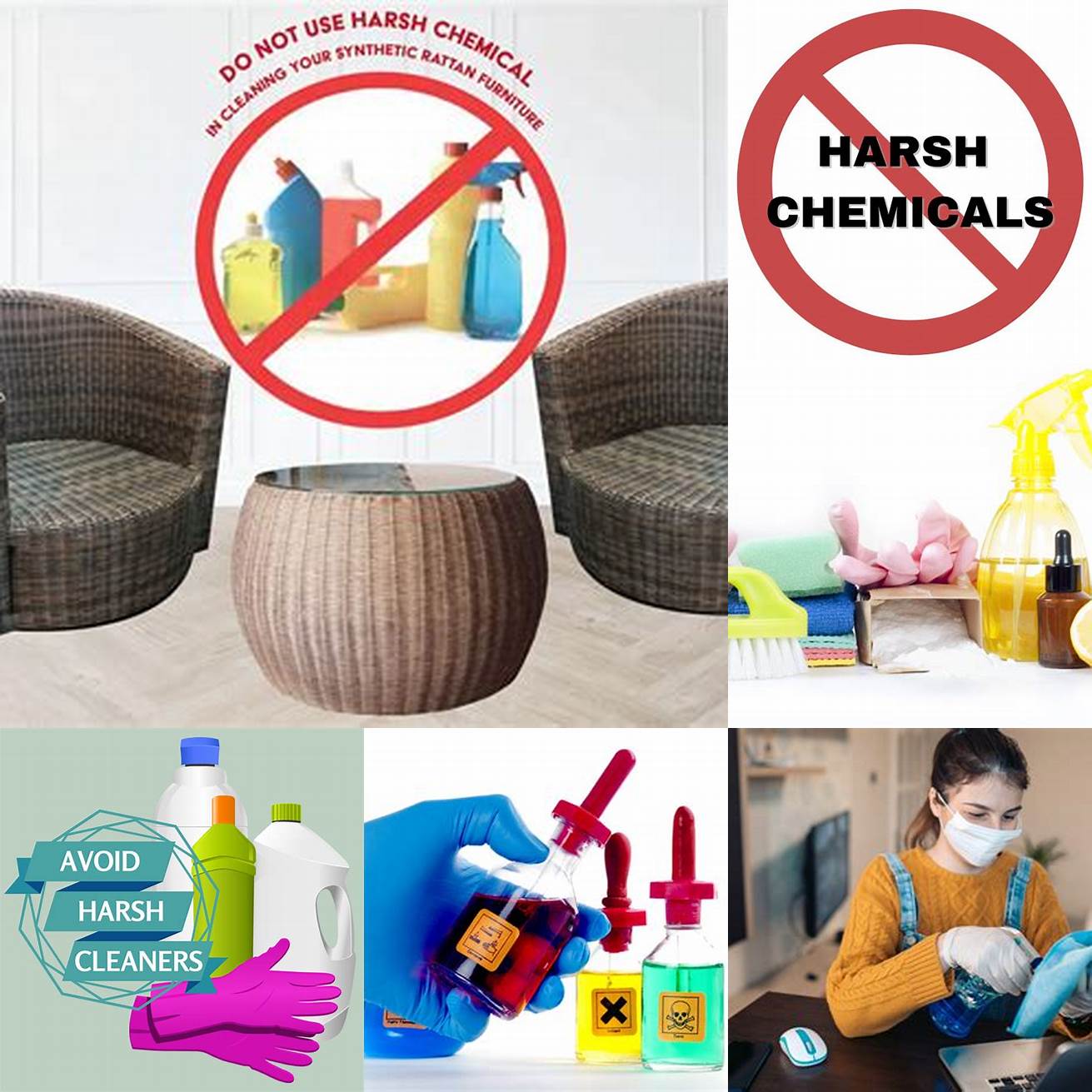 Avoid using harsh chemicals