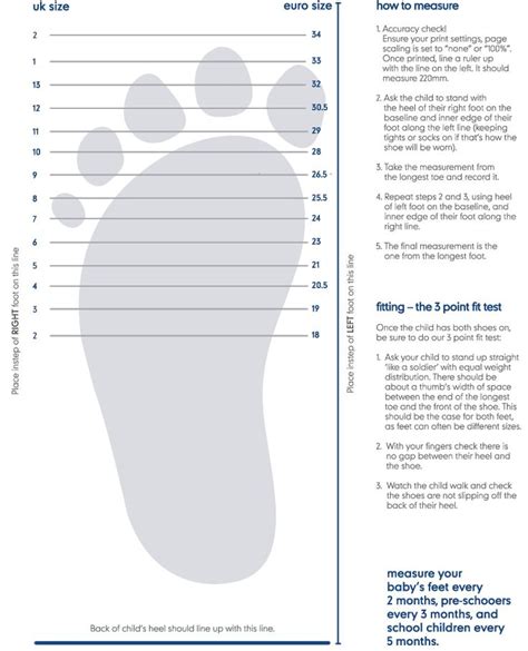 Baby Foot Measurement Chart