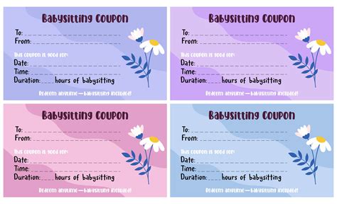 Babysitting Coupon Template Word