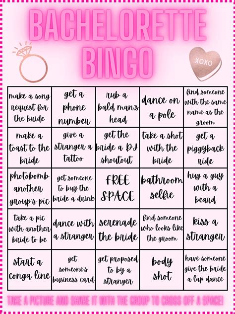 Bachelorette Party Bingo Printable