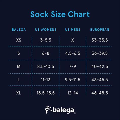 Balega Sizing Chart