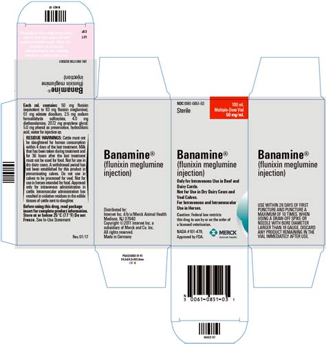 Banamine For Horses Dosage Chart