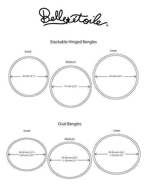 Bangle Bracelet Size Chart