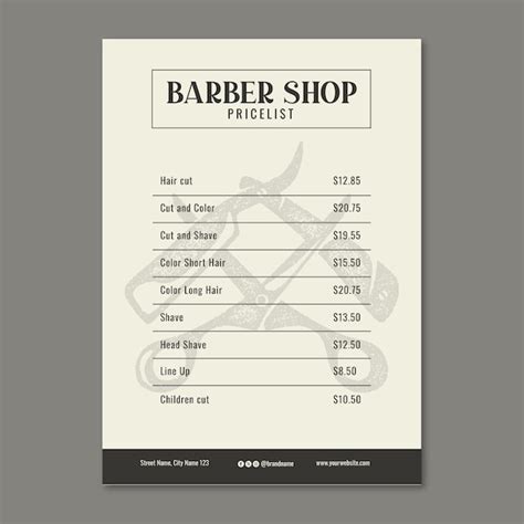 Barber Price List Template