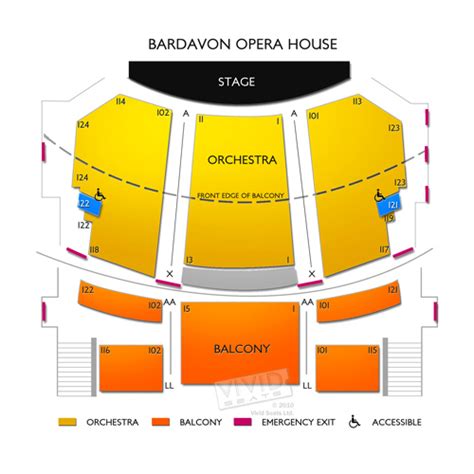 Bardavon Seating Chart