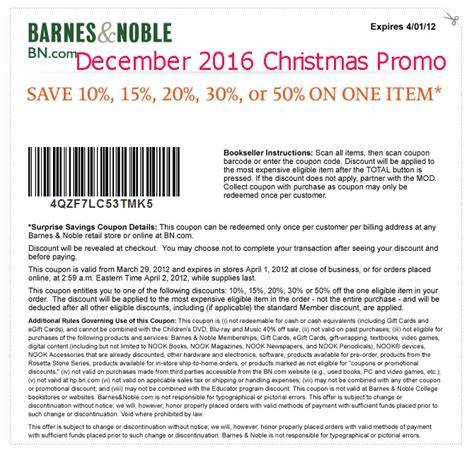 Barnes And Noble Printable Coupons Dec 2016
