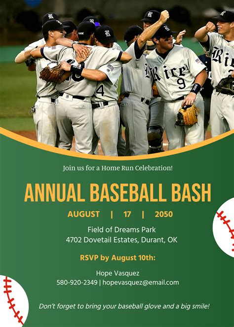 Baseball Invite Template Free
