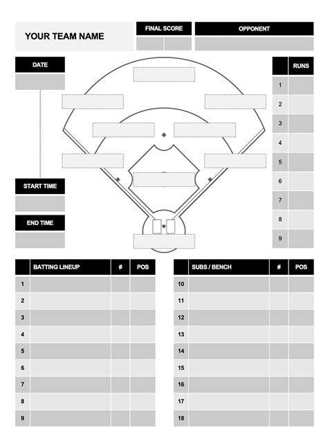 Baseball Roster Template