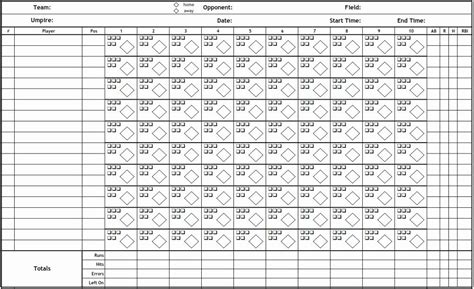Baseball Scorekeeping Template
