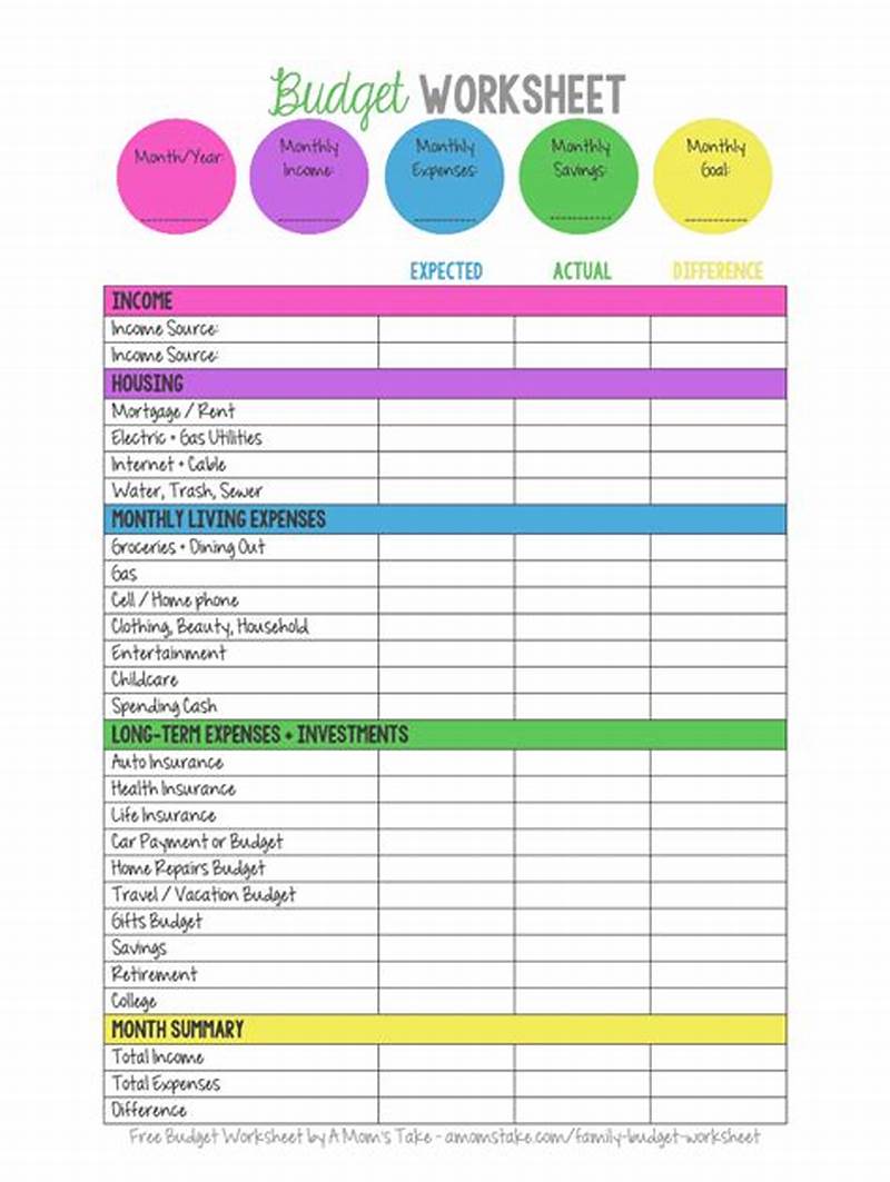 Basic Budget Worksheet Printable
