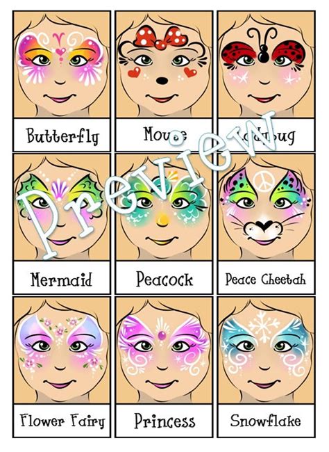 Basic Easy Face Painting Templates