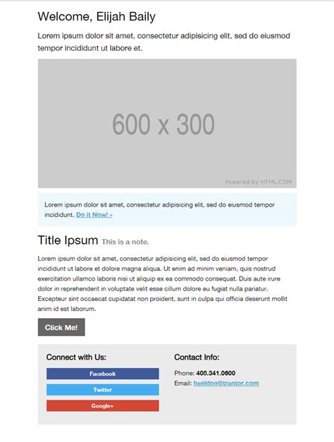 Basic Email Template Html